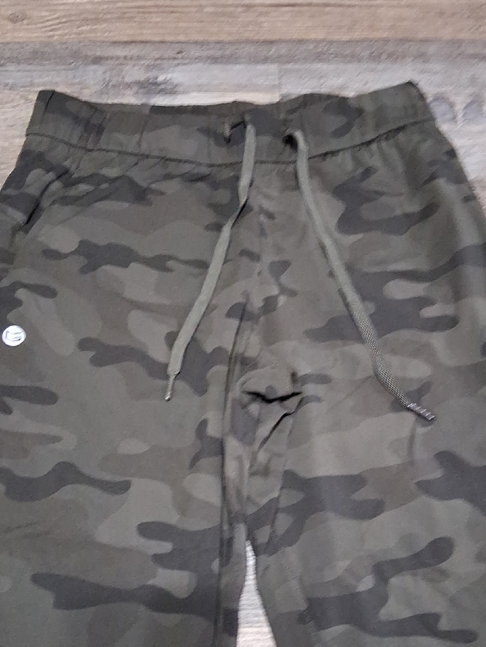 Camo Drawstring Joggers - Olive Green